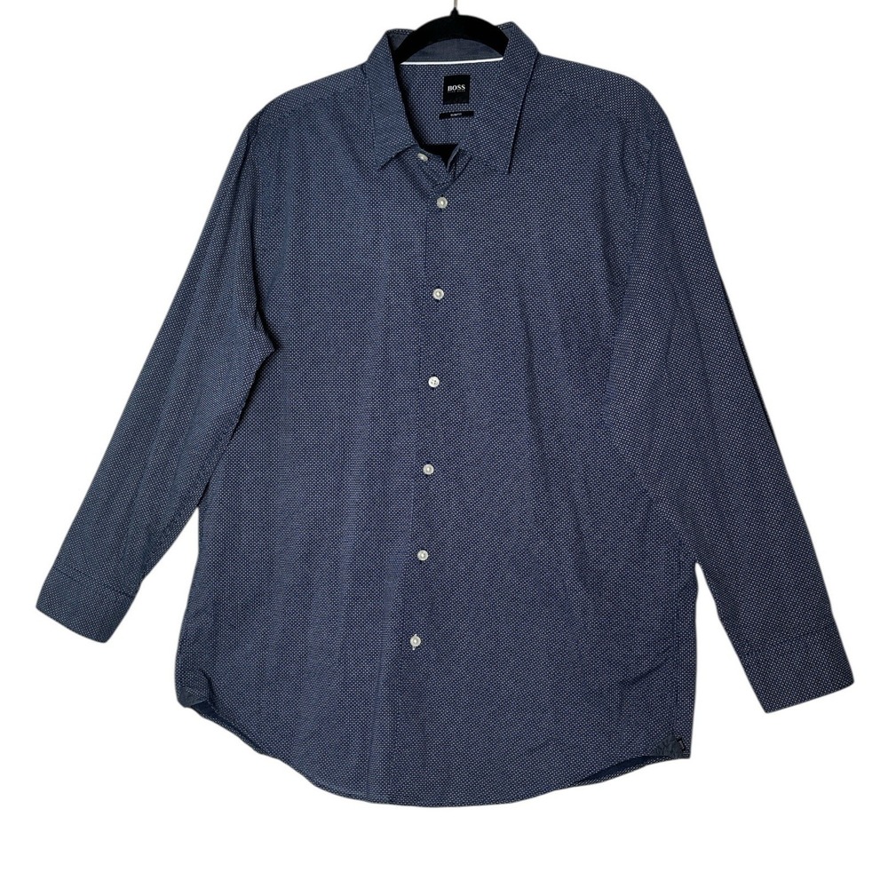 Hugo Boss Dress Shirt Men's XXL Slim Fit Button Up Long Sleeve Career Designer